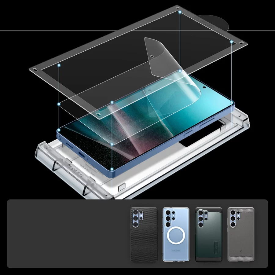 Szkło hybrydowe Spigen Elite Shield EZ FIT na Samsung Galaxy S25 Ultra - przezroczyste