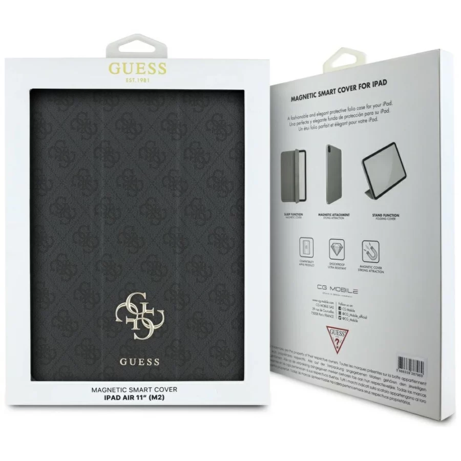 Etui Guess Magnetic 4G Big Logo na iPad Air 11" 2024  - czarne
