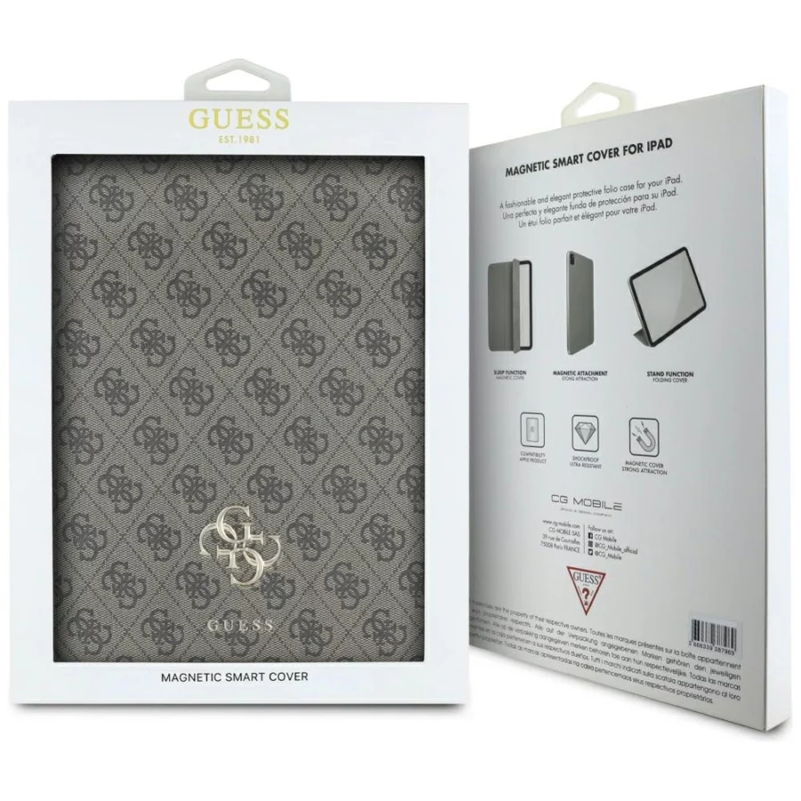 Etui Guess Magnetic 4G Big Logo na iPad Pro 13" 2024 - brązowe