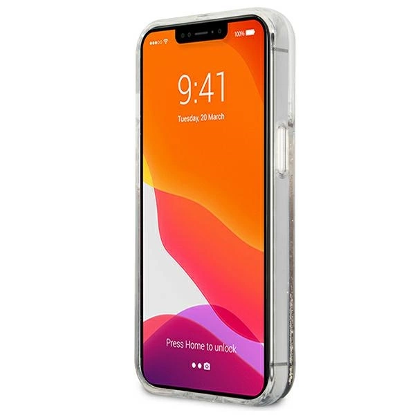 Etui Guess 4G Big Liquid Glitter na iPhone 13 Pro Max 6,7" - złote
