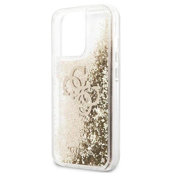 Etui Guess 4G Big Liquid Glitter na iPhone 13 Pro Max 6,7" - złote