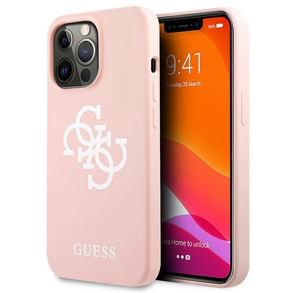 Etui Guess Silicone 4G Logo na iPhone 13 Pro Max 6,7" - różowe
