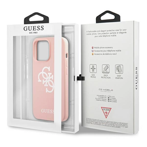 Etui Guess Silicone 4G Logo na iPhone 13 Pro Max 6,7" - różowe