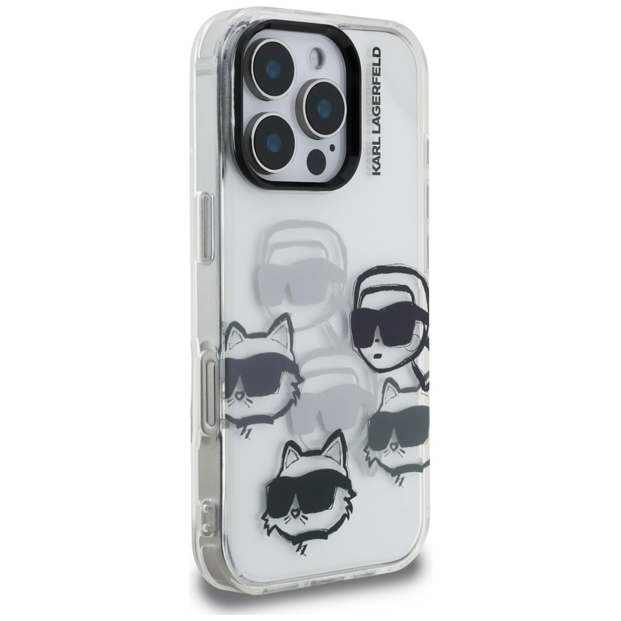 Etui Karl Lagerfeld IML Multi K&C Head   Pattern do iPhone 16 Pro Max przezroczysty
