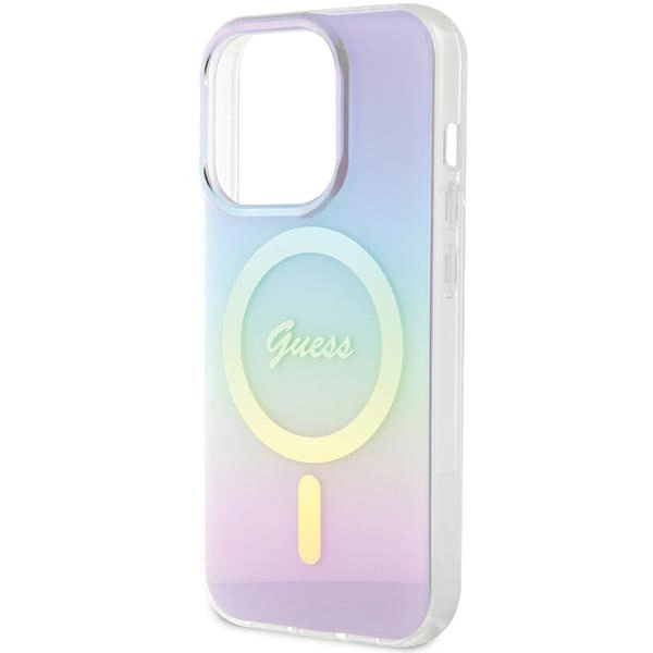 Etui Guess IML Iridescent MagSafe na iPhone 15 Pro Max  6.7" - fioletowe