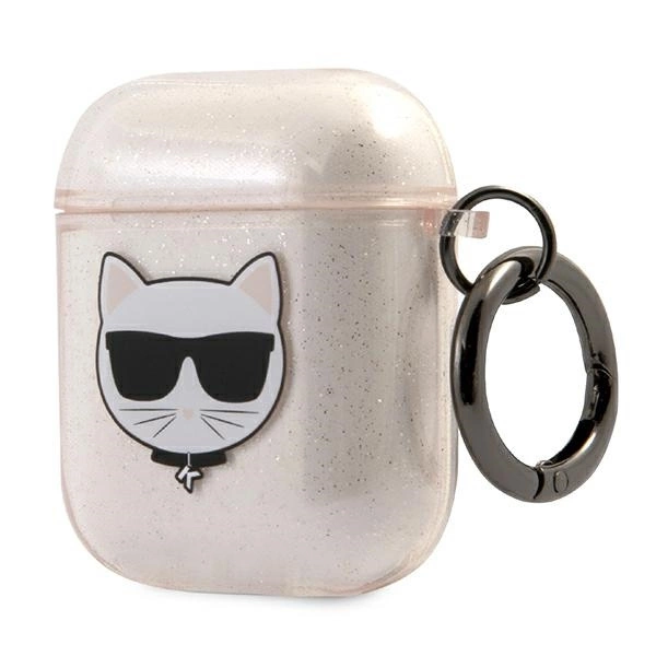 Etui Karl Lagerfeld Glitter Choupette na AirPods 1 / 2 - złote