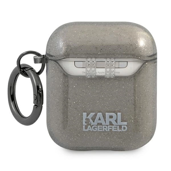 Etui Karl Lagerfeld Glitter Choupette na AirPods 1 / 2  - czarne