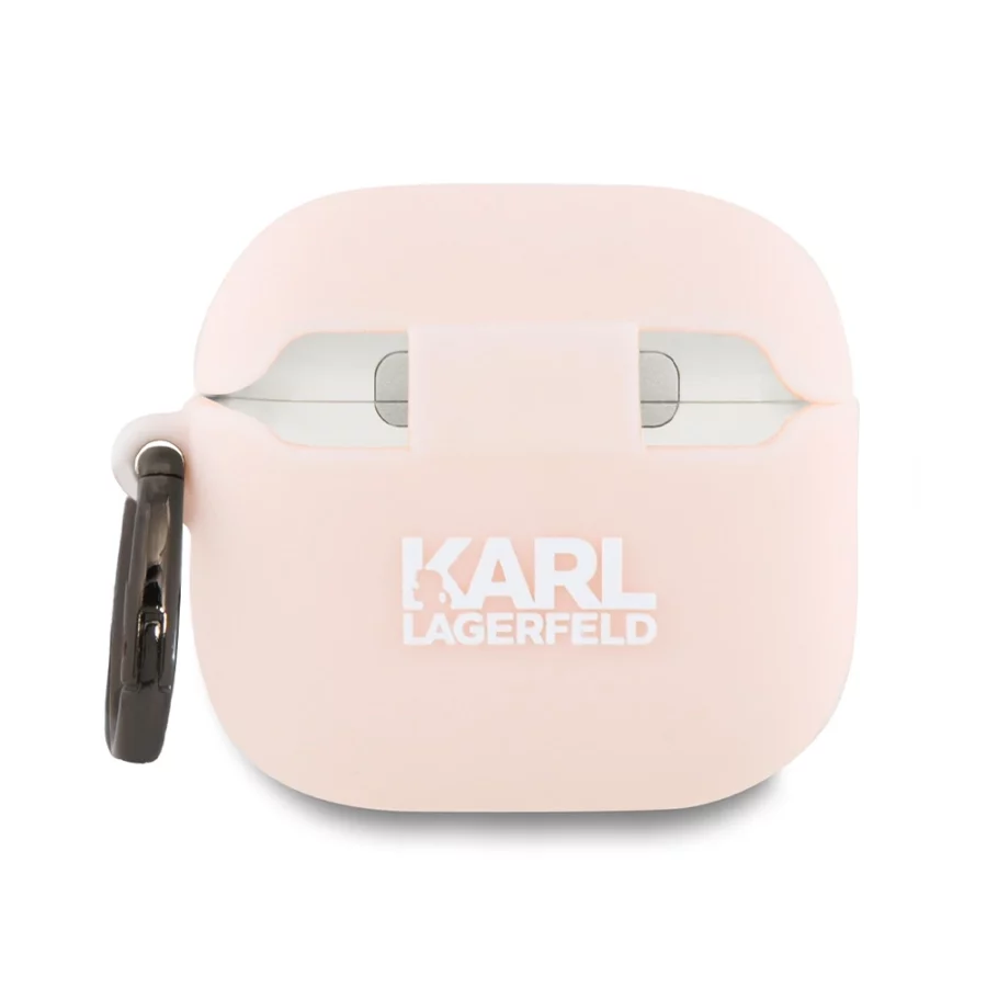 Etui Karl Lagerfeld Silicone Choupette Head 3D na AirPods 4 - różowe