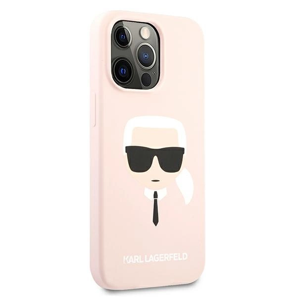 Etui Karl Lagerfeld Silicone Karl`s Head na iPhone 13 Pro / 13 6,1" - jasnoróżowe