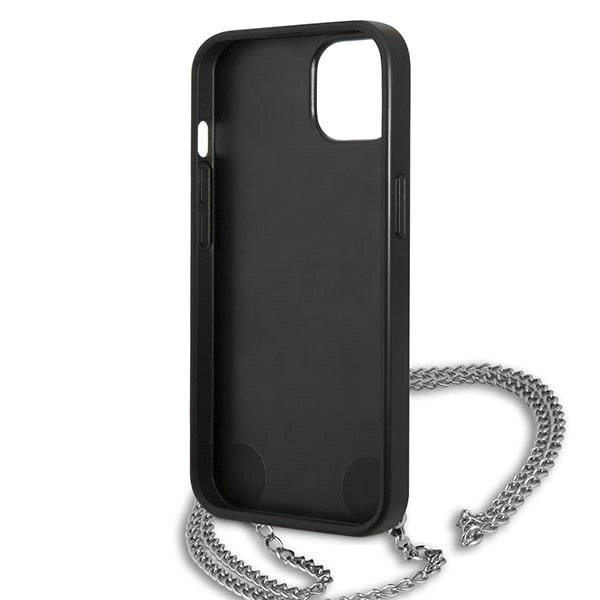 Etui Karl Lagerfeld Leather Textured and Chain na iPhone 13 / 14 / 15 6,1" - czarne