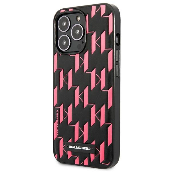 Etui Karl Lagerfeld Monogram Plaque na iPhone 13 Pro Max 6,7" - różowe
