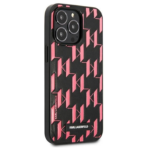 Etui Karl Lagerfeld Monogram Plaque na iPhone 13 Pro Max 6,7" - różowe