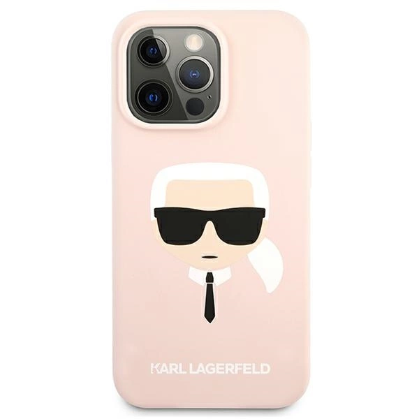 Etui Karl Lagerfeld Silicone Karl`s Head na iPhone 13 Pro Max 6,7" - jasnoróżowe