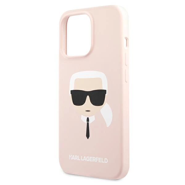 Etui Karl Lagerfeld Silicone Karl`s Head na iPhone 13 Pro Max 6,7" - jasnoróżowe
