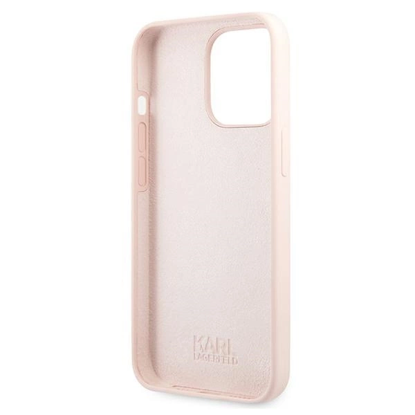Etui Karl Lagerfeld Silicone Karl`s Head na iPhone 13 Pro Max 6,7" - jasnoróżowe