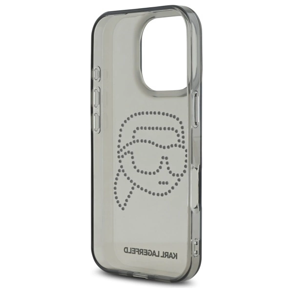 Etui Karl Lagerfeld IML Rhinestones Karl Head na iPhone 16 Pro Max 6.9" - czarne