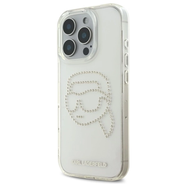 Etui Karl Lagerfeld IML Rhinestones Karl Head na iPhone 16 Pro Max 6.9" - przezroczyste