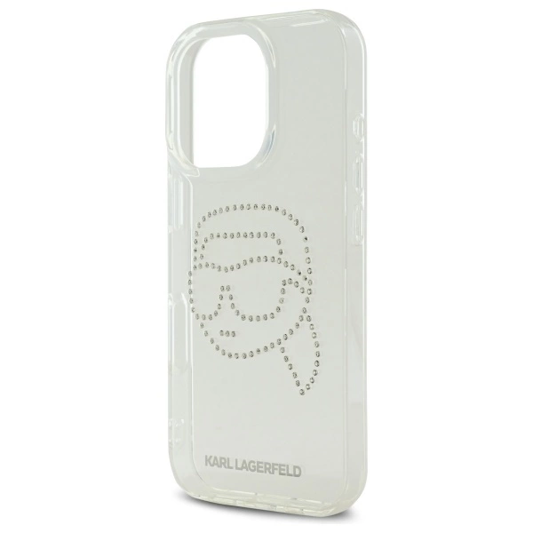 Etui Karl Lagerfeld IML Rhinestones Karl Head na iPhone 16 Pro Max 6.9" - przezroczyste