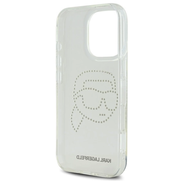 Etui Karl Lagerfeld IML Rhinestones Karl Head na iPhone 16 Pro Max 6.9" - przezroczyste