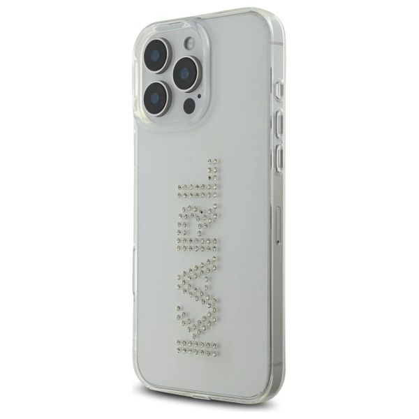 Etui Karl Lagerfeld IML Rhinestones Logo na iPhone 16 Pro Max 6.9" - przezroczyste