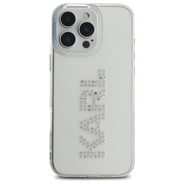 Etui Karl Lagerfeld IML Rhinestones Logo na iPhone 16 Pro Max 6.9" - przezroczyste
