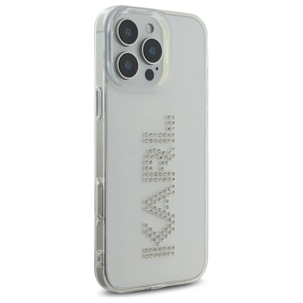 Etui Karl Lagerfeld IML Rhinestones Logo na iPhone 16 Pro Max 6.9" - przezroczyste