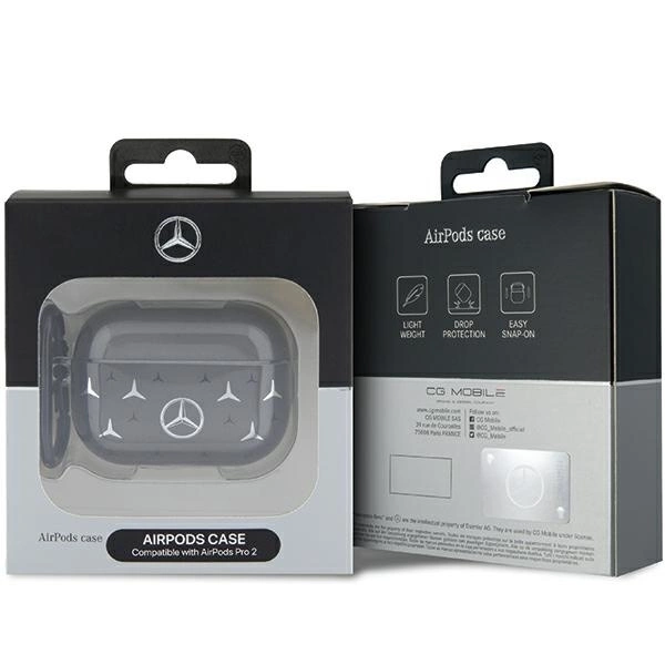 Etui Mercedes Large Star Pattern na AirPods Pro 2 (2022/2023) - czarne