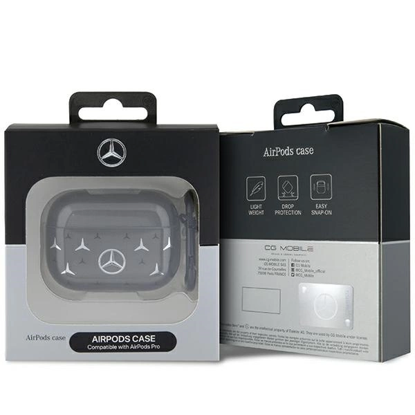 Etui Mercedes Large Star Pattern na AirPods Pro  - czarne