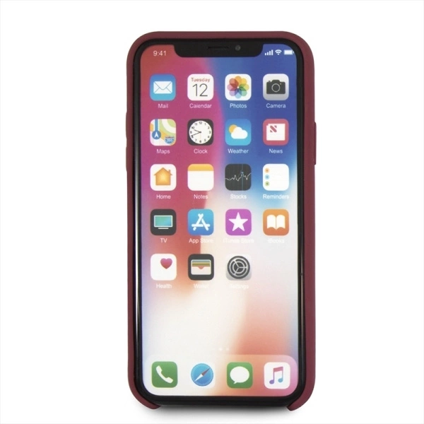 Etui Mercedes Silicone Line na iPhone X / XS - czerwone