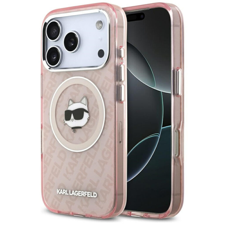 Etui Karl Lagerfeld IML Choupette Head   Logo MagSafe do iPhone 17 Pro Max różowy