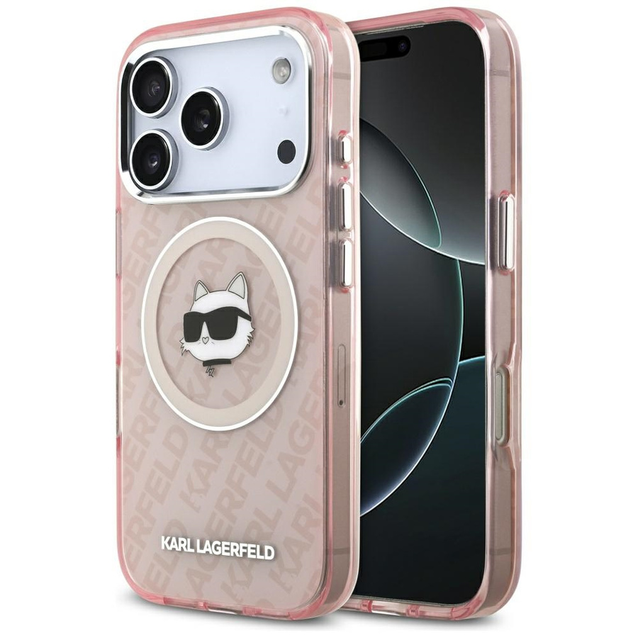 Etui Karl Lagerfeld IML Choupette Head   Logo MagSafe do iPhone 17 Pro Max różowy