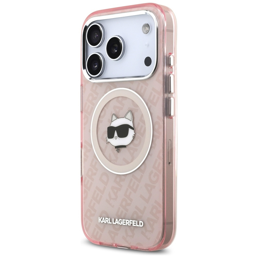 Etui Karl Lagerfeld IML Choupette Head   Logo MagSafe do iPhone 17 Pro Max różowy