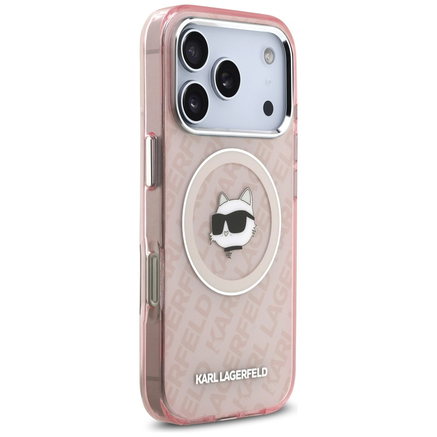 Etui Karl Lagerfeld IML Choupette Head   Logo MagSafe do iPhone 17 Pro Max różowy
