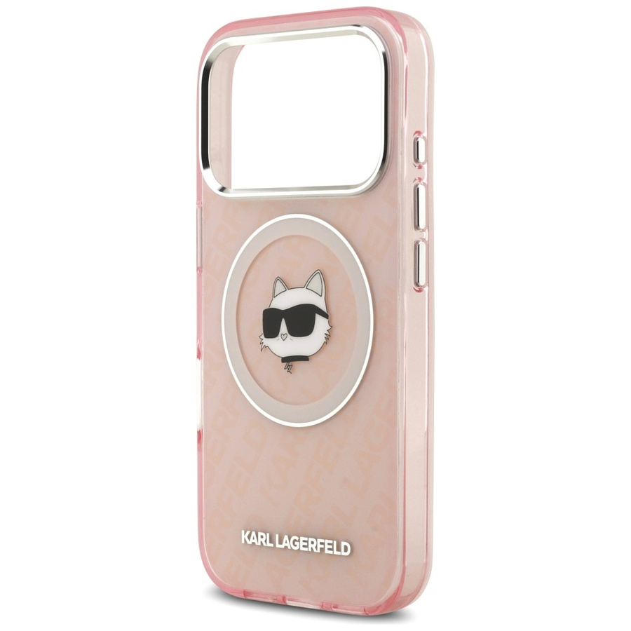 Etui Karl Lagerfeld IML Choupette Head   Logo MagSafe do iPhone 17 Pro Max różowy