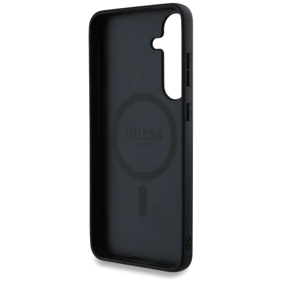 Etui Guess 4G Round Patch Classic Logo MagSafe na Samsung Galaxy S25 Plus - brązowe