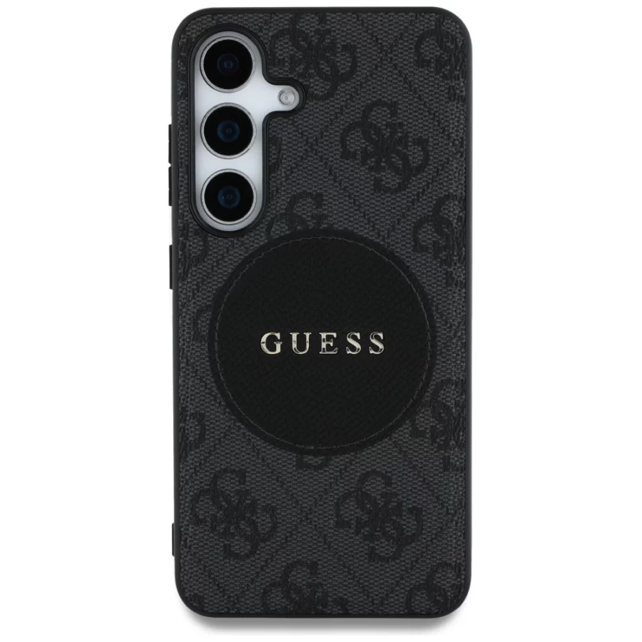 Etui Guess 4G Round Patch Classic Logo MagSafe do Samsung Galaxy S25 Plus czarny