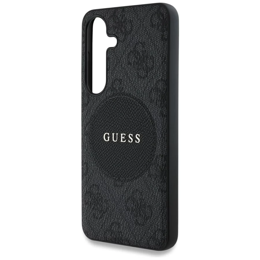 Etui Guess 4G Round Patch Classic Logo MagSafe do Samsung Galaxy S25 Plus czarny