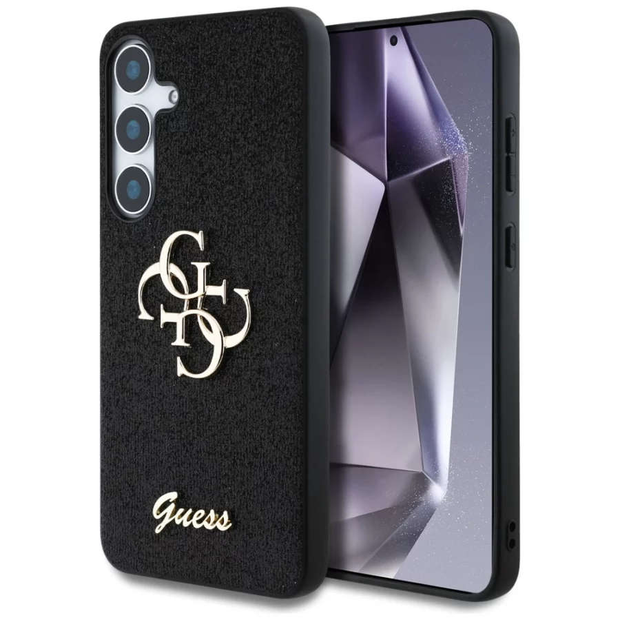 Etui Guess Fixed Glitter Big 4G Metal Logo na Samsung Galaxy S25 - czarne