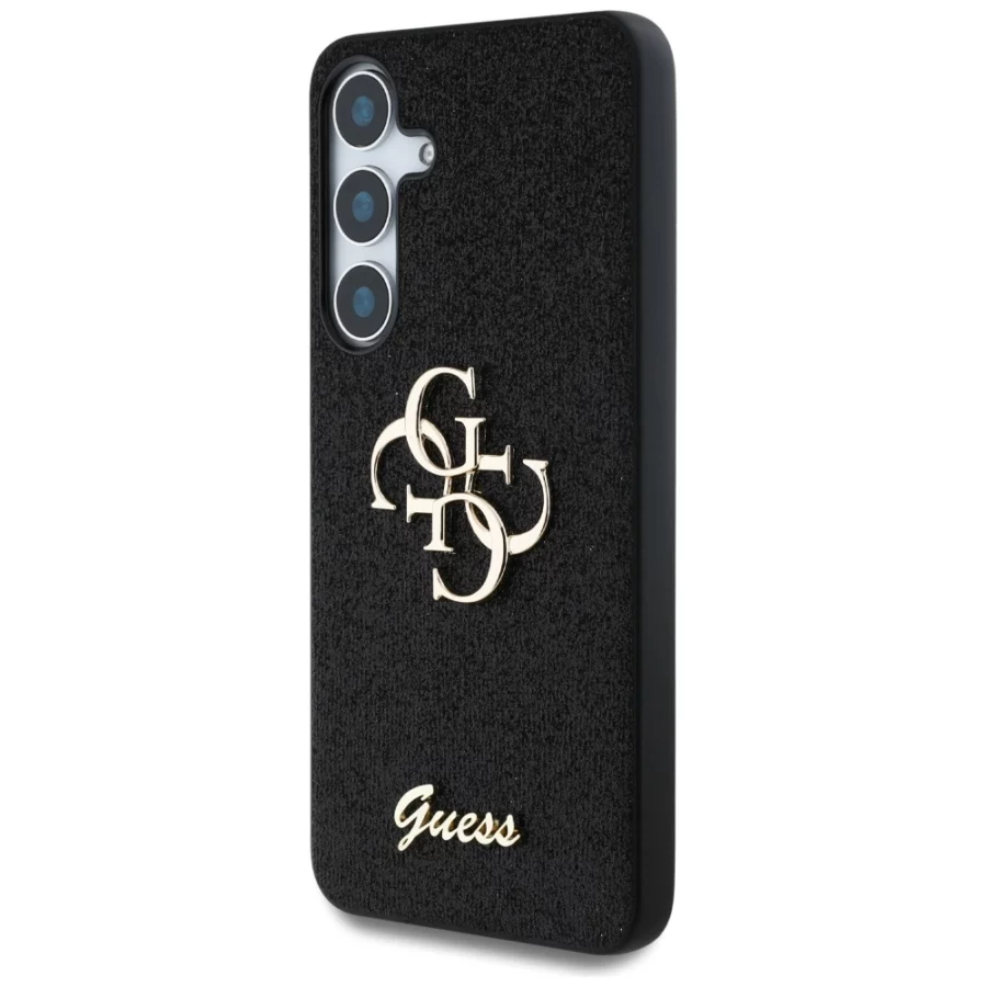 Etui Guess Fixed Glitter Big 4G Metal Logo do Samsung Galaxy S25 Plus czarny