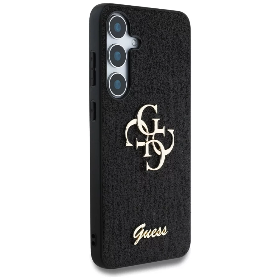Etui Guess Fixed Glitter Big 4G Metal Logo do Samsung Galaxy S25 Plus czarny