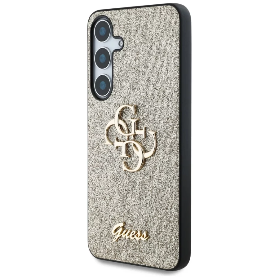 Etui Guess Fixed Glitter Big 4G Metal Logo na Samsung Galaxy S25 - złote