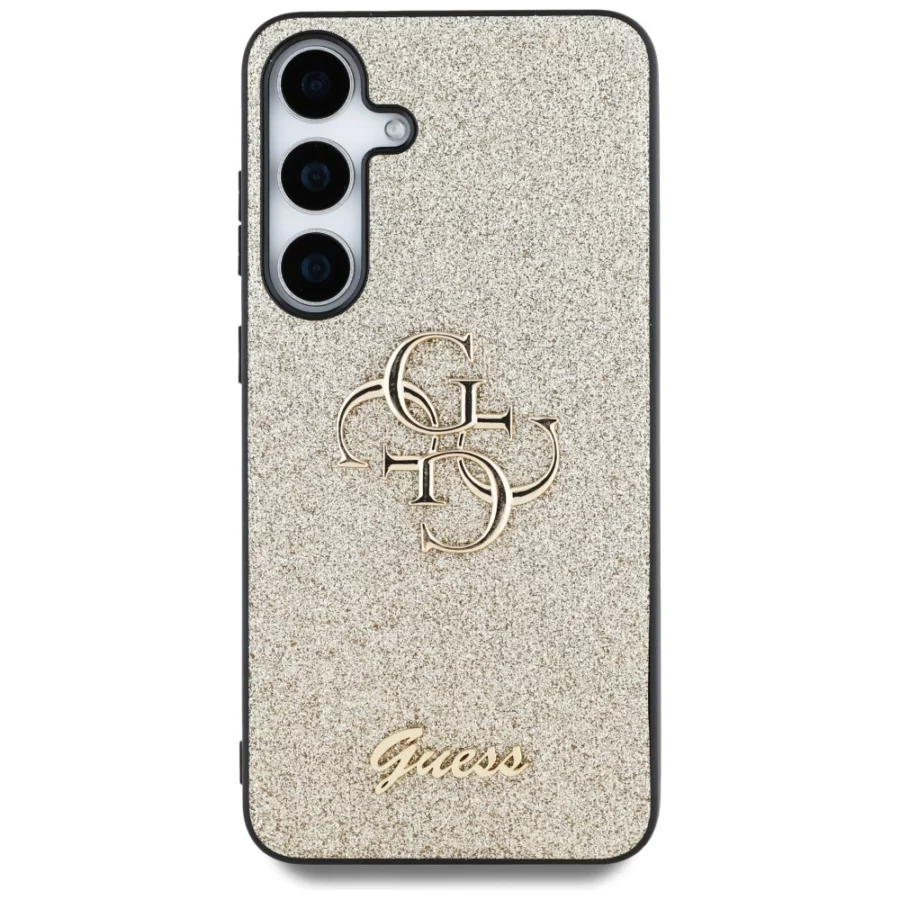 Etui Guess Fixed Glitter Big 4G Metal Logo na Samsung Galaxy S25 - złote