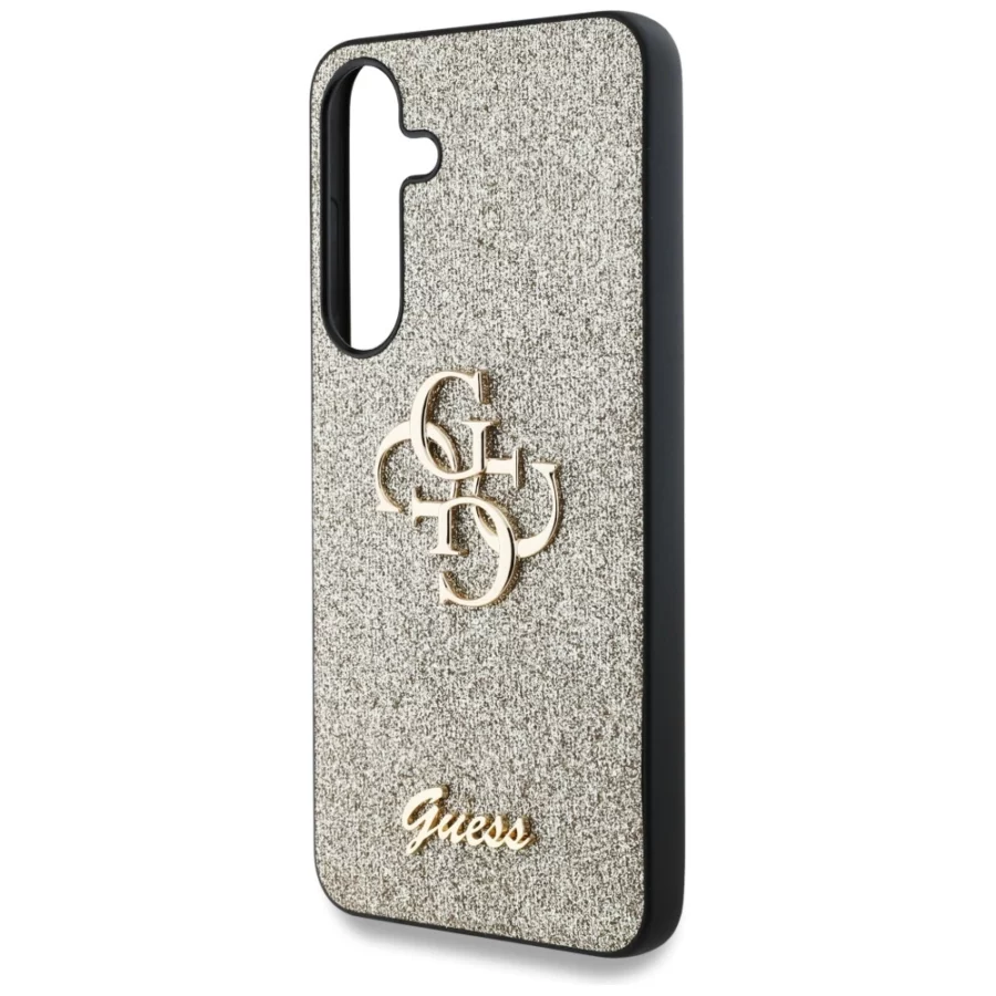 Etui Guess Fixed Glitter Big 4G Metal Logo na Samsung Galaxy S25 - złote