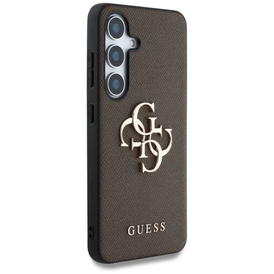 Etui Guess Grained Big 4G Logo Small Classic Logo do Samsung Galaxy S25 Plus brązowy