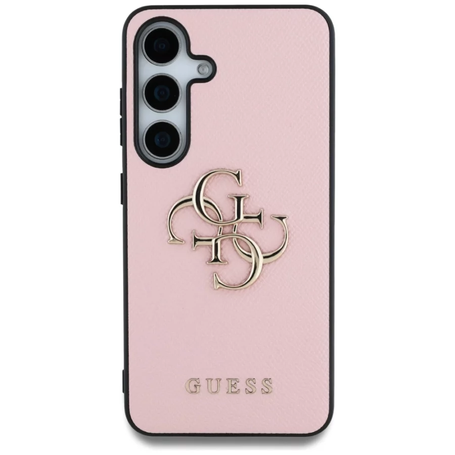 Etui Guess Grained Big 4G Logo Small Classic Logo do Samsung Galaxy S25 Plus różowy