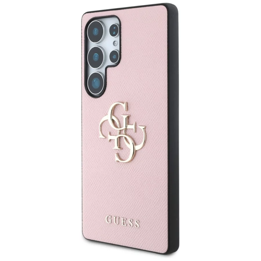 Etui Guess Grained Big 4G Logo Small Classic Logo na Samsung Galaxy S25 Ultra - różowe