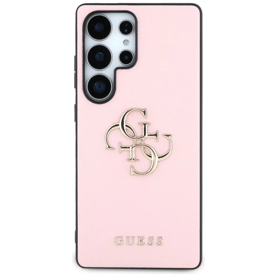 Etui Guess Grained Big 4G Logo Small Classic Logo na Samsung Galaxy S25 Ultra - różowe