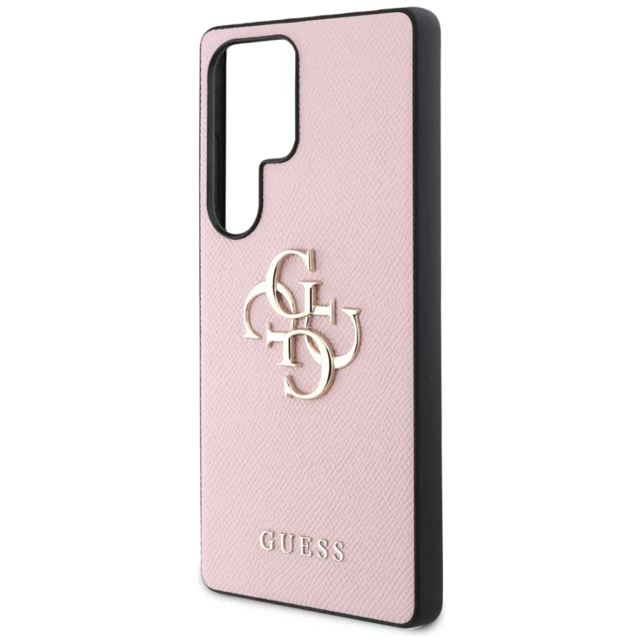 Etui Guess Grained Big 4G Logo Small Classic Logo na Samsung Galaxy S25 Ultra - różowe