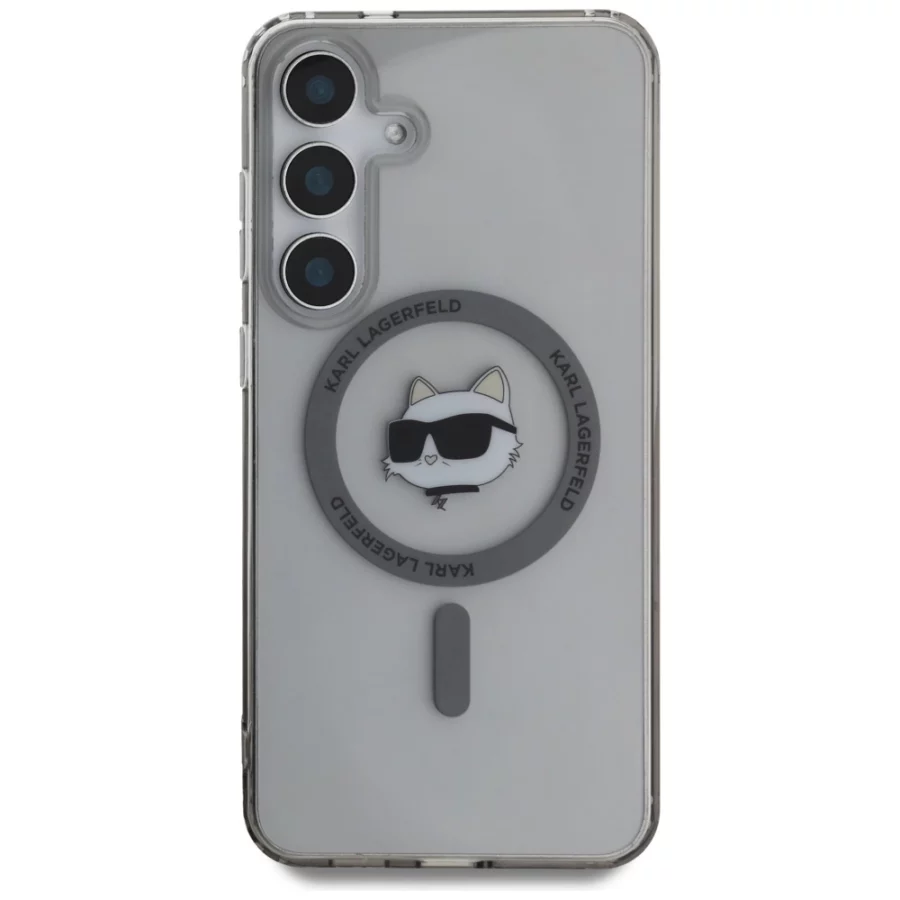 Etui Karl Lagerfeld Button Choupette Head Printed Logo MagSafe Samsung Galaxy S25 czarny