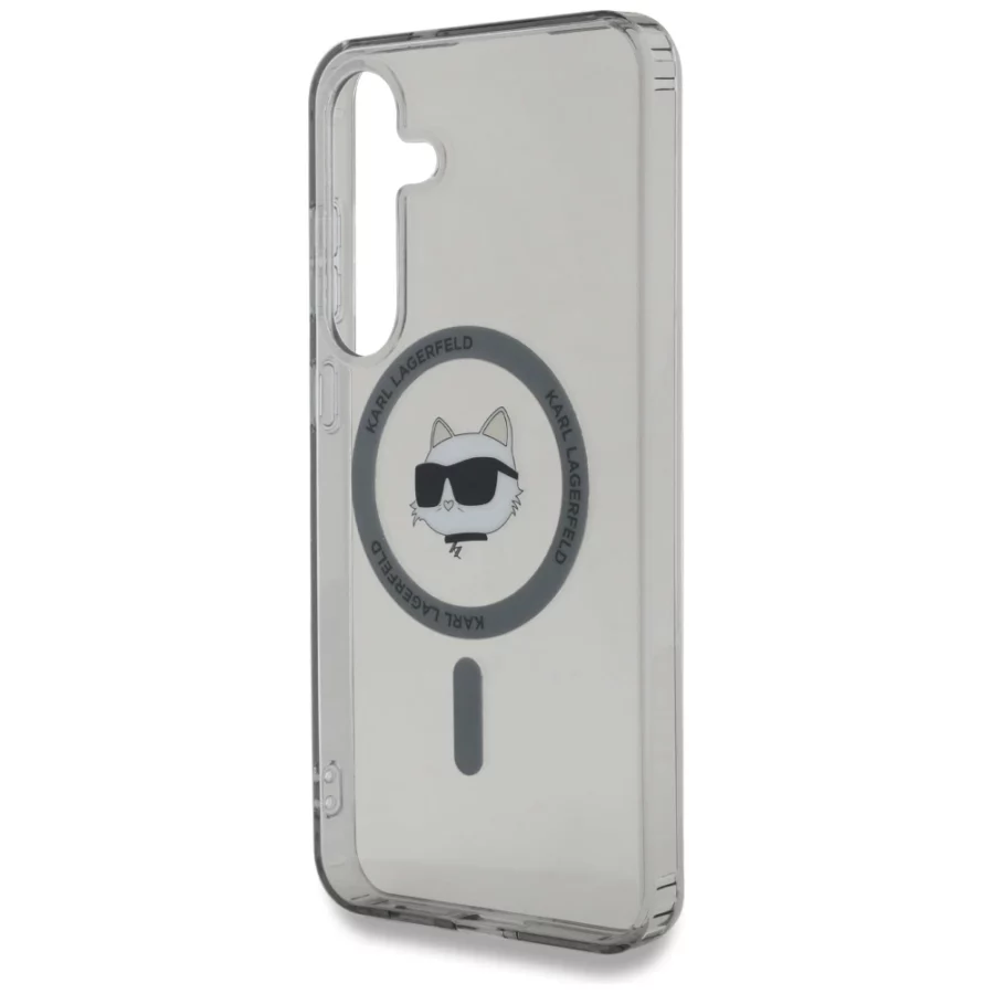 Etui Karl Lagerfeld Button Choupette Head Printed Logo MagSafe Samsung Galaxy S25 czarny
